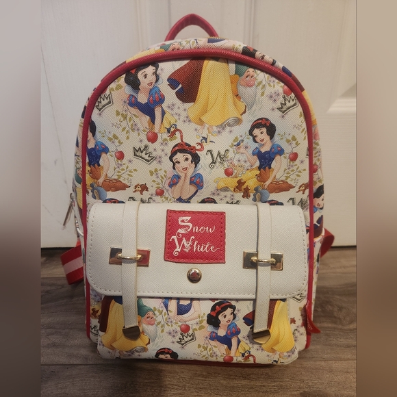 Snow White Disney Princess Faux Leather 11" Mini Backpack All Over Print - Picture 1 of 8